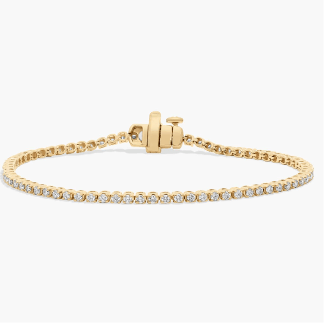 6 " Four Prong Lab-Grown Diamond Tennis Bracelet In 14K Yellow Gold mother's day gifts from husband